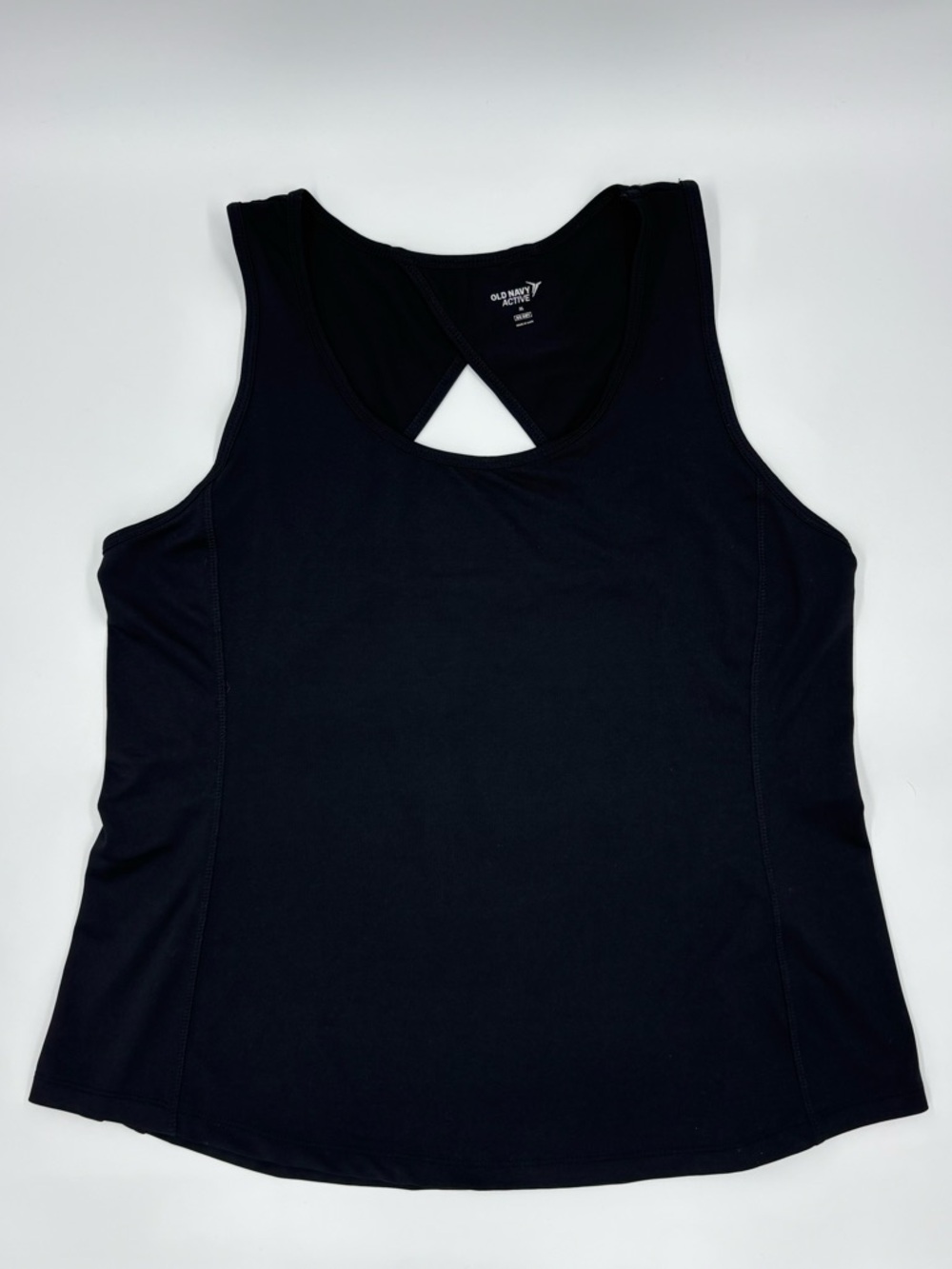 Old Navy Active Go-Dry Black Workout Tank Back Keyhole Cut Out Size XL